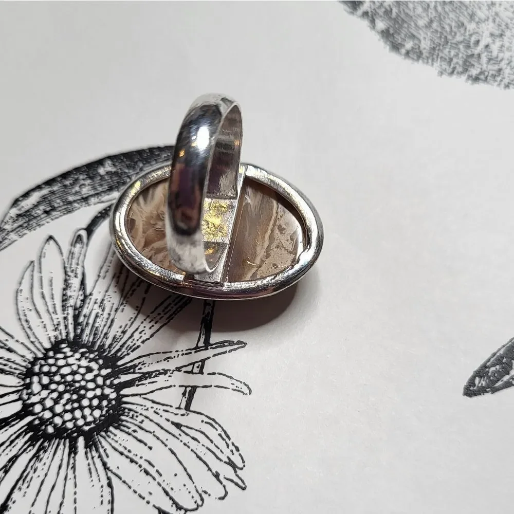 Plume Root Jasper Ring - Size 8